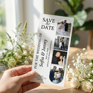 Reserva La Fecha 4 Marcapáginas de Bodas al Estilo Cabina de Fotos