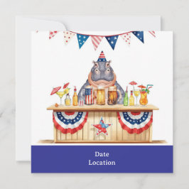 Reserva La Fecha 4th July Pool Party with Hippo in Bikini 