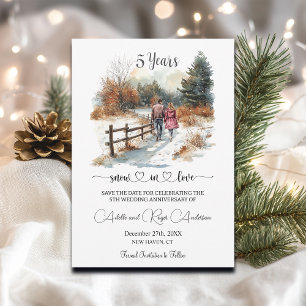 Reserva La Fecha 5º Aniversario de Boda Paisaje Invernal Romántico