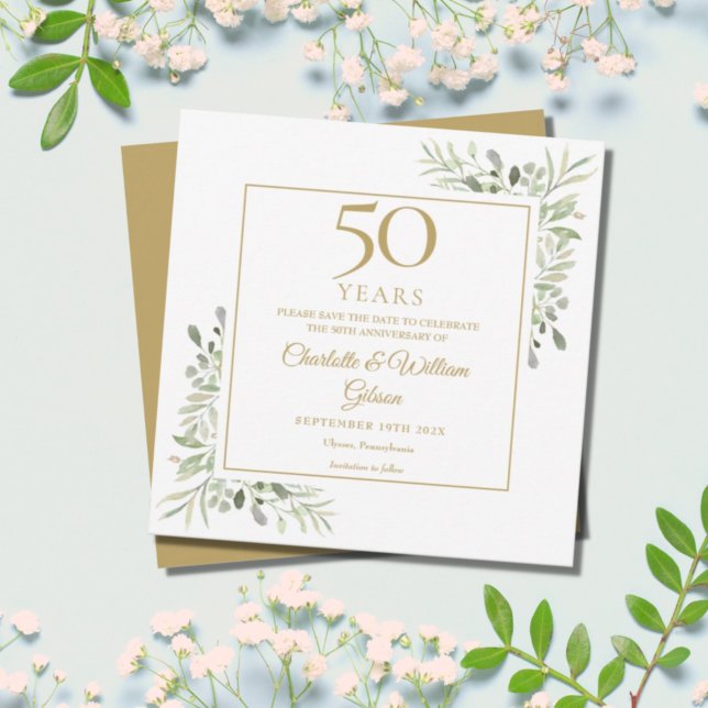 Reserva La Fecha 50º Aniversario de Bodas de Oro Plaza Greenery (Subido por el creador)