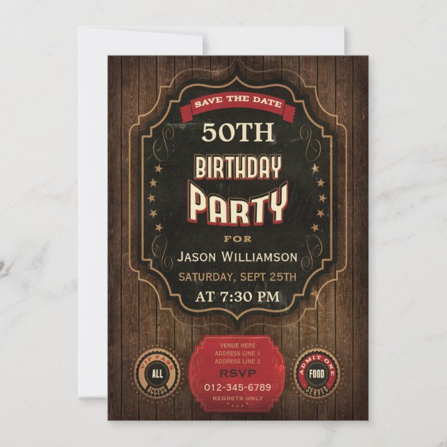 Reserva La Fecha 50.º Cumpleaños Salven La Cita (Anverso)