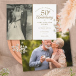 Reserva La Fecha 50° Aniversario del Boda de Oro 2 Foto<br><div class="desc">Personaliza con tu foto boda favorita y tus detalles especiales de la celebración del 50° aniversario del boda dorado en la tipografía de oro de moda. En el reverso aparece una segunda foto especial. Diseñado por Thisisnotme©</div>