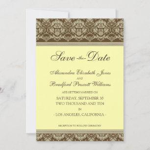 Reserva La Fecha 5x7 Plano Guardar barroco de época::limón