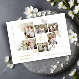 Reserva La Fecha 6 Photos Collage Wedding Botanical Branches Frame 