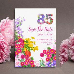 Reserva La Fecha 85º cumpleaños Floral moderna - 85 años
