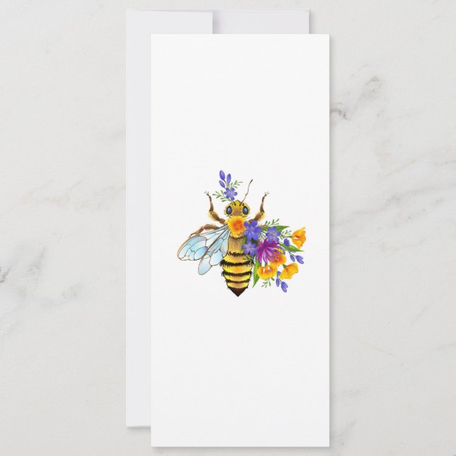 Reserva La Fecha Abeja de flor con plantas silvestres (Anverso)