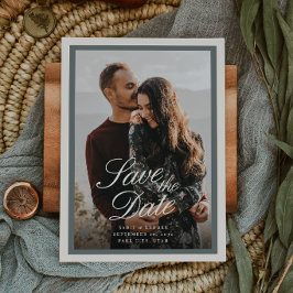 Reserva La Fecha Abeto Ahumado | Clásica Foto de Boda con Letra Scr