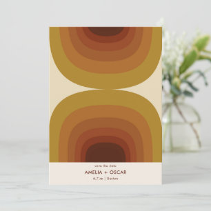 Reserva La Fecha Abstracto Arcos Retro 70 Ochre Terracota Óxido