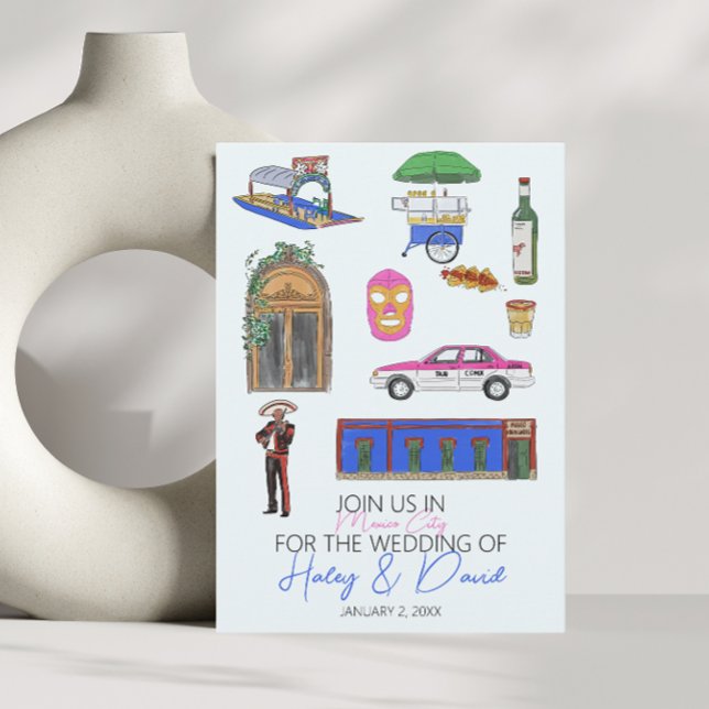 Reserva La Fecha Acuarela Boda de Ciudad de México (Subido por el creador)