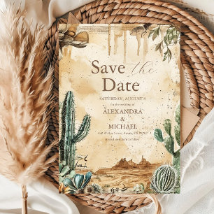 Reserva La Fecha Acuarela Boho Oeste 