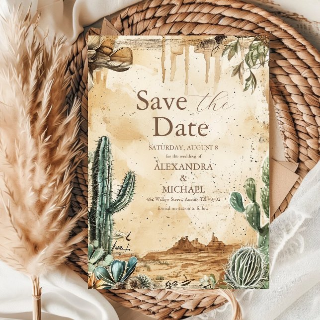 Reserva La Fecha Acuarela Boho Oeste  (Subido por el creador)