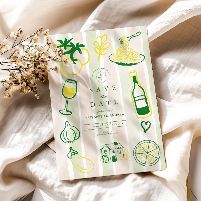 Reserva La Fecha Acuarela de Boda de comida rusa italiana (Subido por el creador)