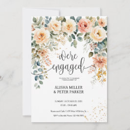 Reserva La Fecha Acuarela Elegante Fiesta de Compromiso Floral