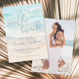 Reserva La Fecha Acuarela en la boda en la playa