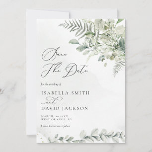 Reserva La Fecha Acuarela Eucalyptus Verdor Foliage Sage Green