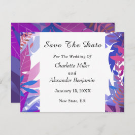 Reserva La Fecha Acuarela floral azul Boda moderna