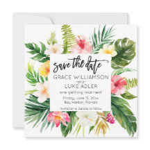Acuarela Floral tropical Guardar la fecha