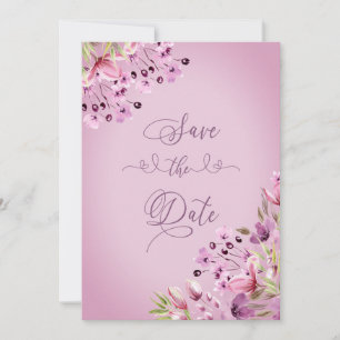 Reserva La Fecha Acuarela húmeda morada con membrete