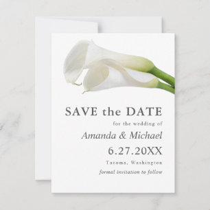 Reserva La Fecha Acuarela Lirios de Calla Save the Date con Foto