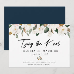 Reserva La Fecha acuarela Magnolia floral Save the Date