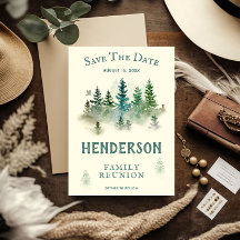 Acuarela Misty Wood Retro Rústica Reunión Familiar