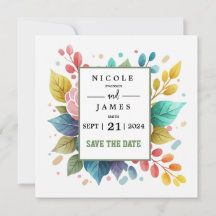 Acuarela Moderna De Flores Coloridas