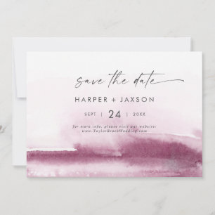 Reserva La Fecha Acuarela moderna   Rojo Horizontal Save The Date
