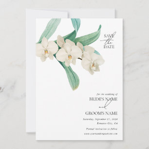 Reserva La Fecha Acuarela Orquídeas Blancas Boda Floral