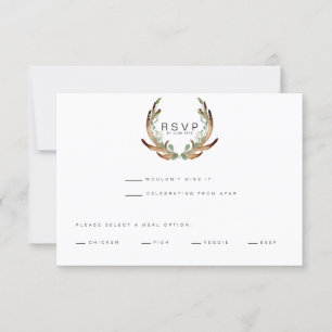 Reserva La Fecha Acuarela Rusa Antler   RSVP   BODA