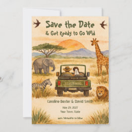Reserva La Fecha Acuarela Safari Pinta Salvaje Guarda la Fecha
