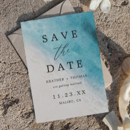 Reserva La Fecha Acuarela Verano Playa Costa OcéanaGuardar La Fecha