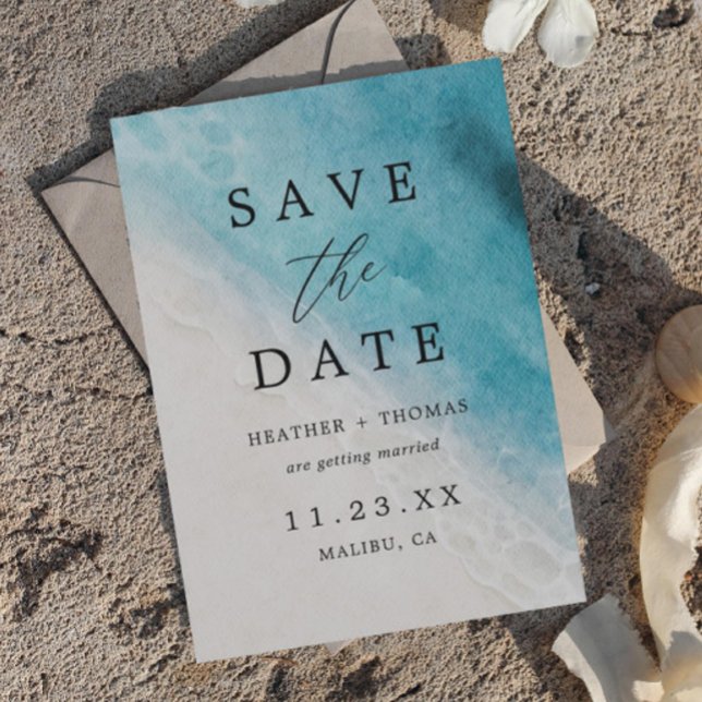 Reserva La Fecha Acuarela Verano Playa Costa OcéanaGuardar La Fecha (Subido por el creador)