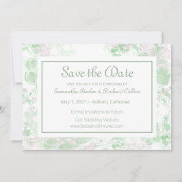 Reserva La Fecha Acuarela Verde y Botánica Rosa