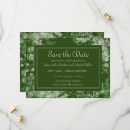 Reserva La Fecha Acuarela Verde y Botánica Rosa