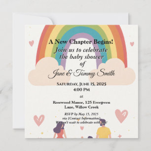 Reserva La Fecha Adopción de Baby Shower arcoiris