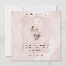 Reserva La Fecha Adorable Elefante Rustic Boho Baby Shower