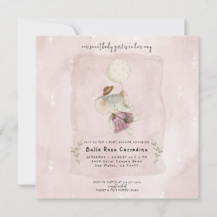 Reserva La Fecha Adorable Elefante Rústico Boho Baby Shower
