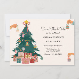 Reserva La Fecha adornos decoración de árbol de Navidad boda