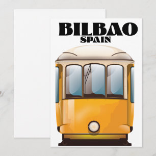 Reserva La Fecha Afiche de viaje en tranvía de Bilbao España
