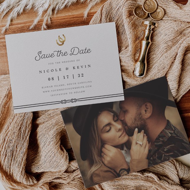 Reserva La Fecha Afortunado en amor | Foto Rustic Horseshoes (Subido por el creador)