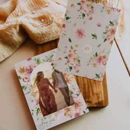 Reserva La Fecha Afterglow Garden Floral Photo Save the Date