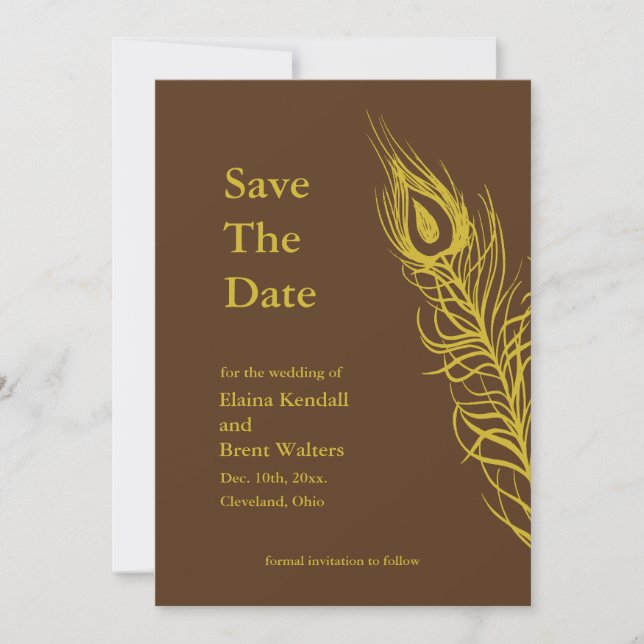 Reserva La Fecha Agitar tus plumas de cola Guardar la fecha marrón (Anverso)