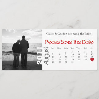 Reserva La Fecha Agosto Calendario Blanco y Rojo Guardar la fecha