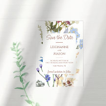 Aguarela Flor Silvestre Save the Date
