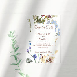 Reserva La Fecha Aguarela Flor Silvestre Save the Date