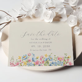 Reserva La Fecha Ahorra la Fecha de Boda Flor Silvestre Colorido Bo