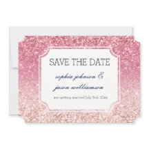 Ahorra la fecha rosa con glitter