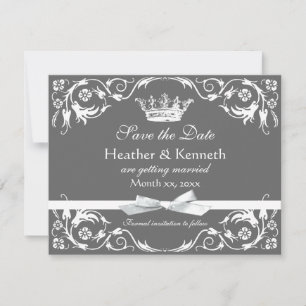 Reserva La Fecha Ahorre el blanco de la corona de la fecha