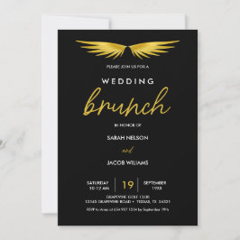 Reserva La Fecha Alas Doradas, Brunch de Despedida de Boda Negro