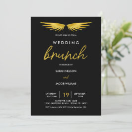 Reserva La Fecha Alas Doradas, Brunch de Despedida de Boda Negro